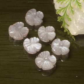 9.36天然粉色月光石，花形切工，9×9毫米，半透明