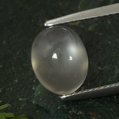 3.50克拉天然灰色月光石，椭圆形切割，10.1×8.1毫米，半透明