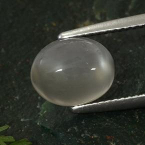 3.50克拉天然灰色月光石，椭圆形切割，10.1×8.1毫米，半透明
