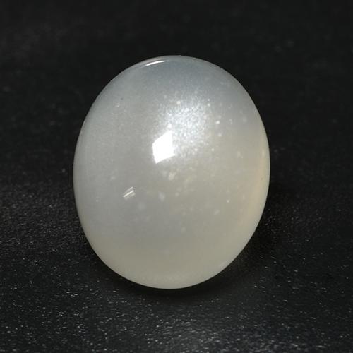 3.18克拉天然白色月光石，椭圆形切割，9.8×8毫米，透明