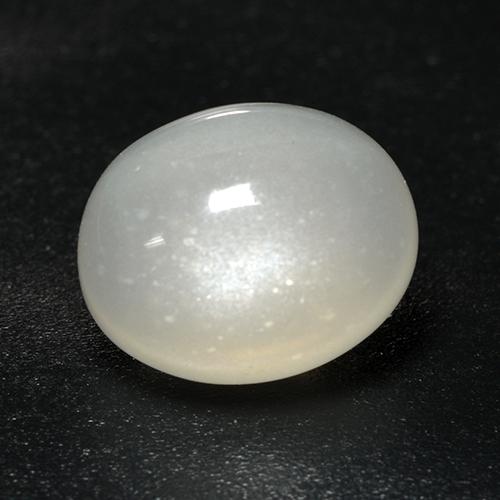 3.18克拉天然白色月光石，椭圆形切割，9.8×8毫米，透明