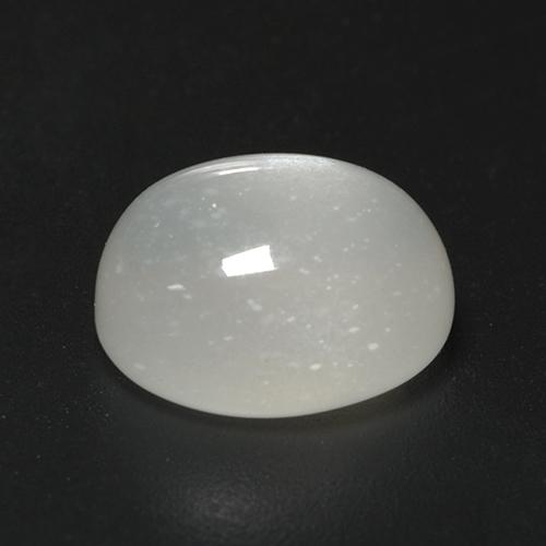 3.18克拉天然白色月光石，椭圆形切割，9.8×8毫米，透明