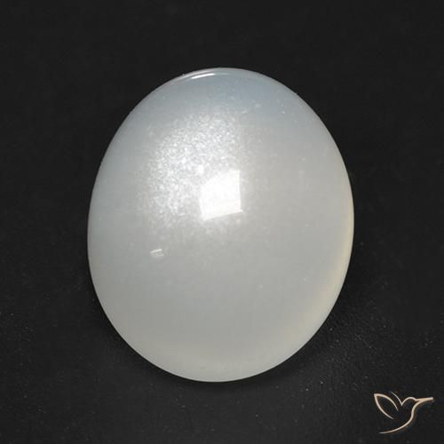 4.02ct 天然 暖白 月长石, 椭圆形, 透明