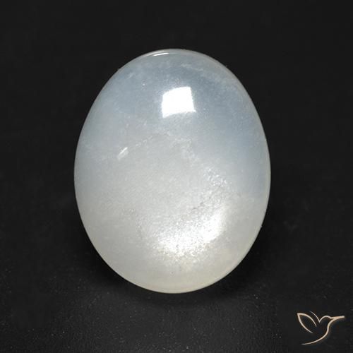 3.47ct 天然 暖白 月长石, 椭圆形, 透明