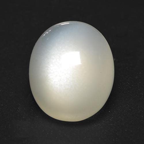 4.07克拉天然白色月光石，椭圆形切割，10.8×9毫米，透明