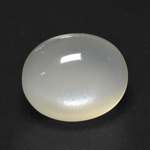 4.07克拉天然白色月光石，椭圆形切割，10.8×9毫米，透明