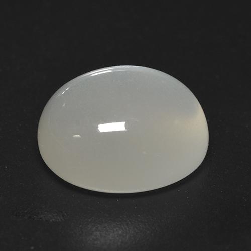 4.07克拉天然白色月光石，椭圆形切割，10.8×9毫米，透明