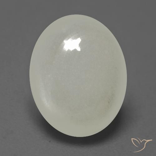 2.54ct 天然 暖白 月长石, 椭圆形, 半透明