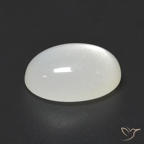 4.23克拉天然白色月光石，椭圆形切割，12.3×8.7毫米，半透明