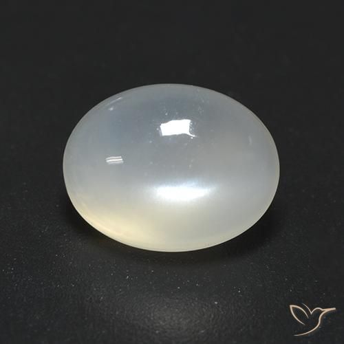 1.65ct 天然 半透明白色 月长石, 椭圆形, 透明