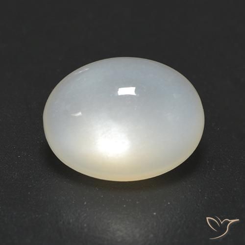 1.70ct 天然 半透明白色 月长石, 椭圆形, 半透明