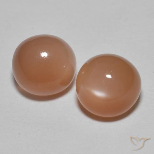 3.25克拉天然月长石，圆形的，半透明