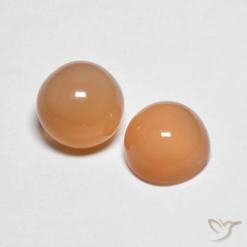 3.28克拉天然月长石，圆形的，透明