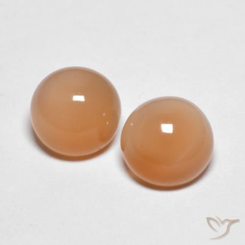 2.81ctw 天然 Medium Light-Orange 月长石, 圆形的, 透明