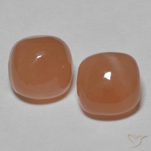 3.58ctw 天然 深桃 月长石, 软垫, 半透明