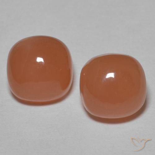 2.19ctw 天然 深桃 月长石, 软垫, 半透明