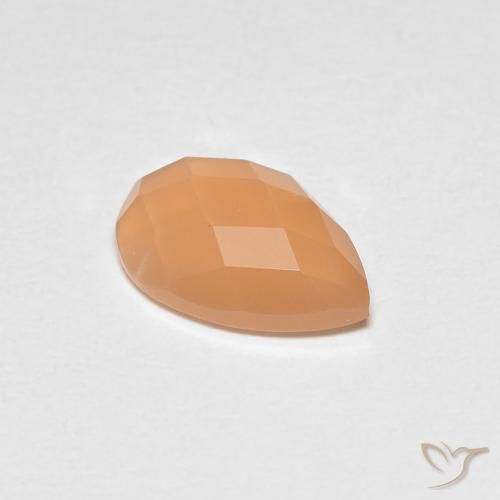 1.10ct 天然 暖杏橙 月长石, 梨形, 透明