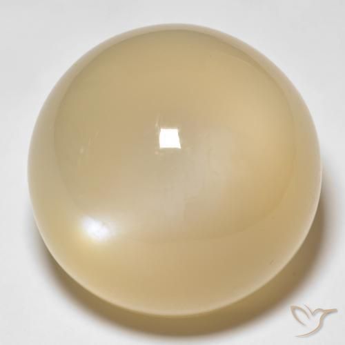 33.80克拉天然月长石，圆形的，半透明