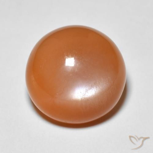 5.15ct 天然 暖杏橙 月长石, 圆形的, 不透明