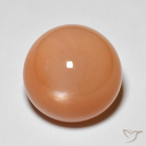 11.97ct 天然 桃橙色 月长石, 圆形的, 不透明