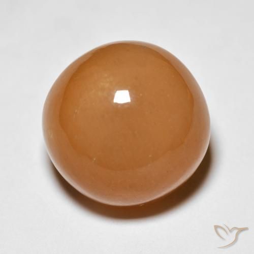 13.63ct 天然 红橙色 月长石, 圆形的, 不透明