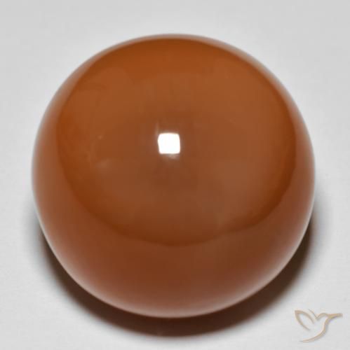 28.62ct 天然 红橙色 月长石, 圆形的, 不透明