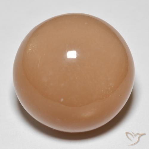 26.68ct 天然 Medium Dark-Orange 月长石, 圆形的, 半透明