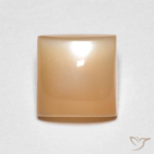 1.35ct 天然 浅桃金色 月长石, 正方形, 透明
