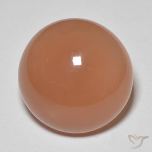 14.30ct 天然 哈密瓜橙 月长石, 圆形的, 半透明