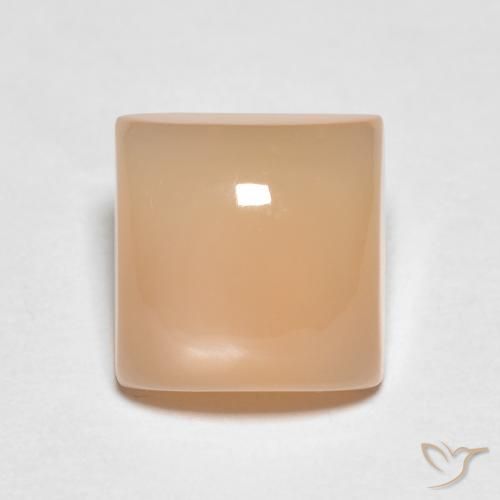 2.14ct 天然 哈密瓜橙 月长石, 正方形, 半透明