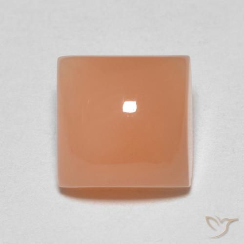 2.09ct 天然 哈密瓜橙 月长石, 正方形, 半透明