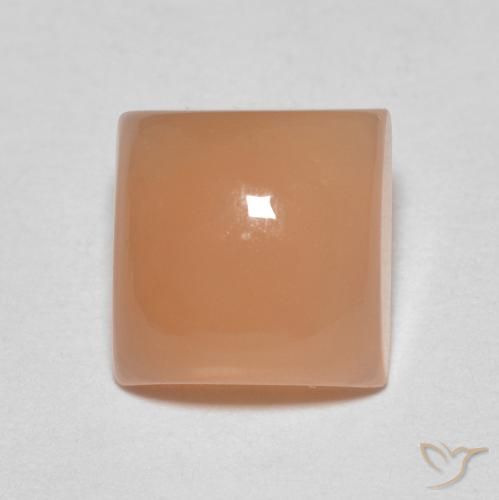 2.01ct 天然 哈密瓜橙 月长石, 正方形, 半透明