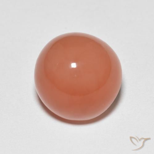 5.53ct 天然 哈密瓜橙 月长石, 圆形的, 半透明
