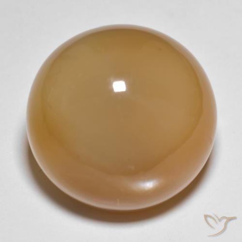 27.15ct 天然 浅棕色 月长石, 圆形的, 半透明
