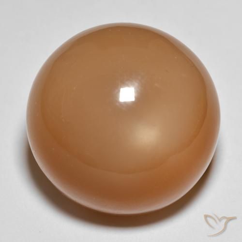 28.68ct 天然 中褐色 月长石, 圆形的, 半透明