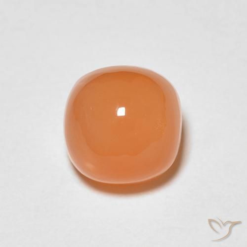 1.37ct 天然 暖杏橙 月长石, 软垫, 半透明