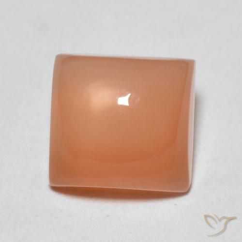 2.06ct 天然 哈密瓜橙 月长石, 正方形, 半透明