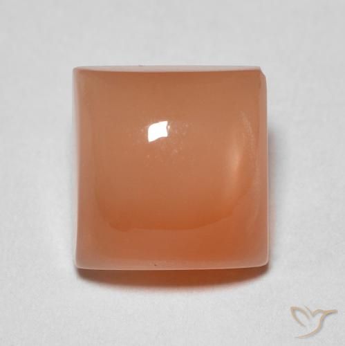 2.17ct 天然 哈密瓜橙 月长石, 正方形, 半透明