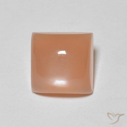 1.98ct 天然 哈密瓜橙 月长石, 正方形, 半透明