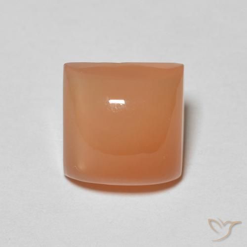 2.11ct 天然 哈密瓜橙 月长石, 正方形, 半透明