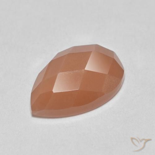 1.11ct 天然 桃橙色 月长石, 梨形, 半透明
