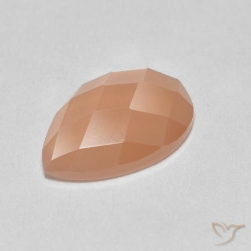 0.94ct 天然 哈密瓜橙 月长石, 梨形, 半透明