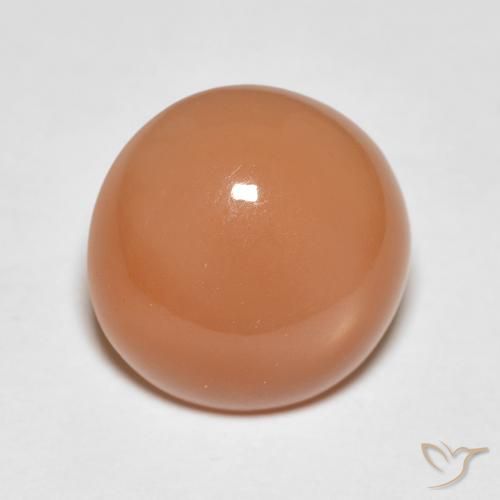 3.87ct 天然 中橙 月长石, 圆形的, 半透明