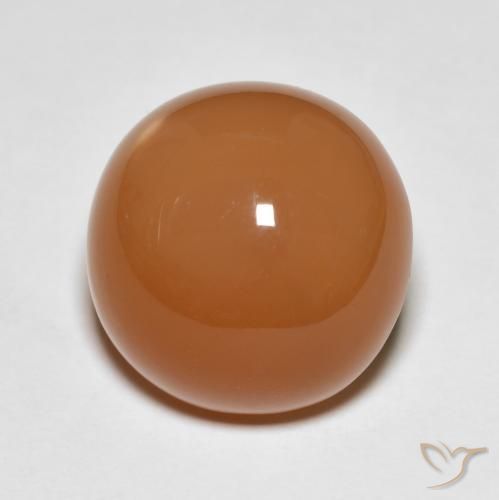 11.93ct 天然 中橙 月长石, 圆形的, 半透明