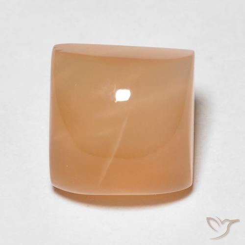 2.56ct 天然 哈密瓜橙 月长石, 正方形, 半透明
