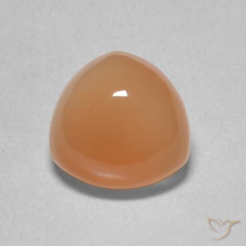 2.04ct 天然 桃橙色 月长石, 胖三角形, 半透明