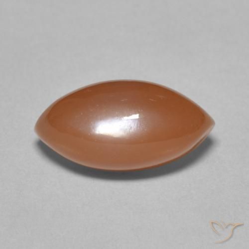 4.68ct 天然 红橙色 月长石, 榄尖形, 半透明