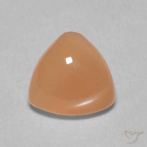 1.40ct 天然 哈密瓜橙 月长石, 胖三角形, 半透明