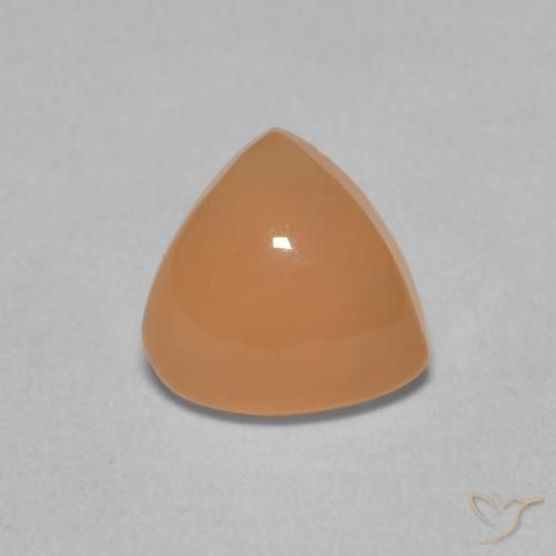 1.61ct 天然 哈密瓜橙 月长石, 胖三角形, 半透明