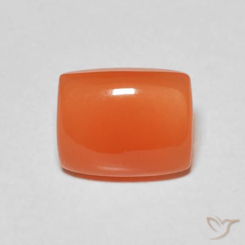 2.12ct 天然 红橙色 月长石, 软垫, 半透明
